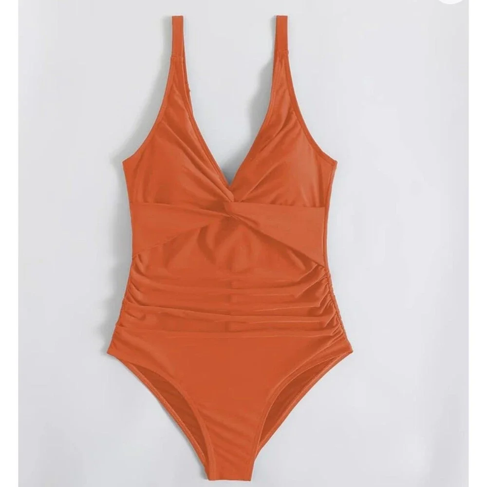 Danga Bay Tummy Control One Piece Swimsuit Size L Orange New With Tag